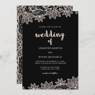 Timeless Wedding Lace Look Invitation
