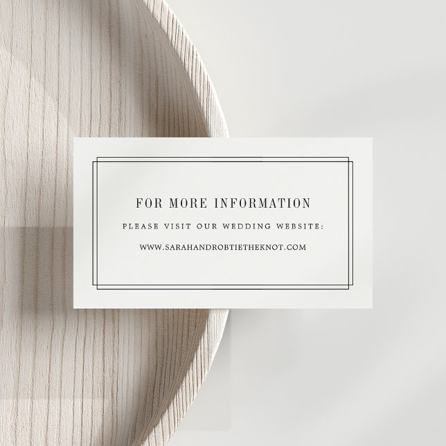 Timeless Wedding Website Cards | Black and White (Creator Uploaded)