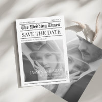 Timeless White Black Newspaper Wedding