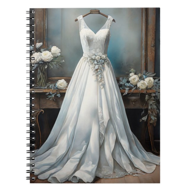 Timeless White Dress Wedding  Notebook (Front)
