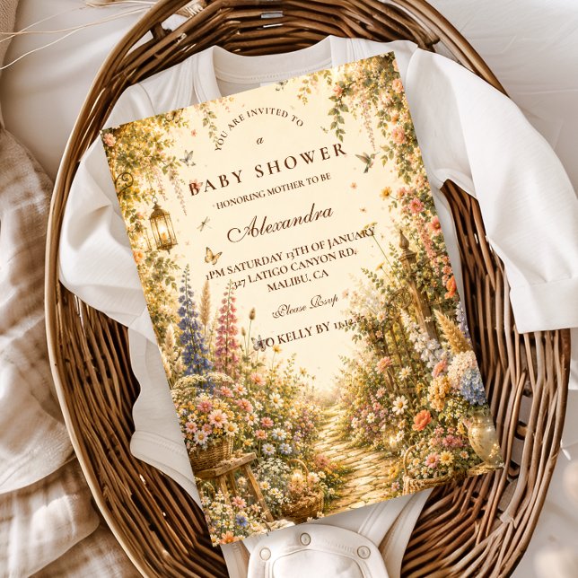 Timeless Wildflower Boho Baby Shower Invitation (Creator Uploaded)