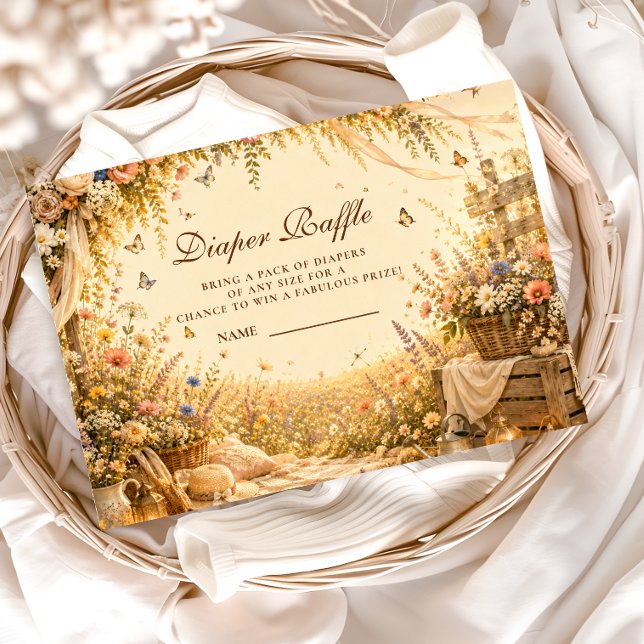 Timeless Wildflower Boho Diaper Raffle Enclosure Card (Creator Uploaded)