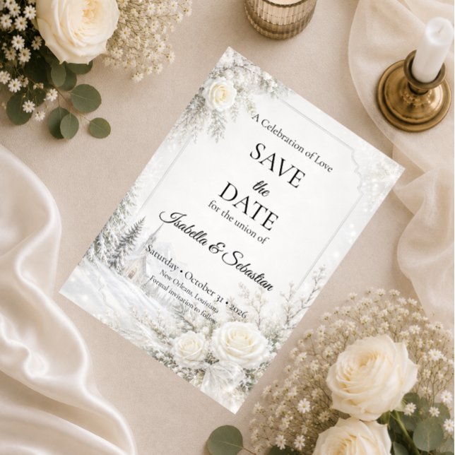 Timeless Winter Wedding Save The Date (Creator Uploaded)