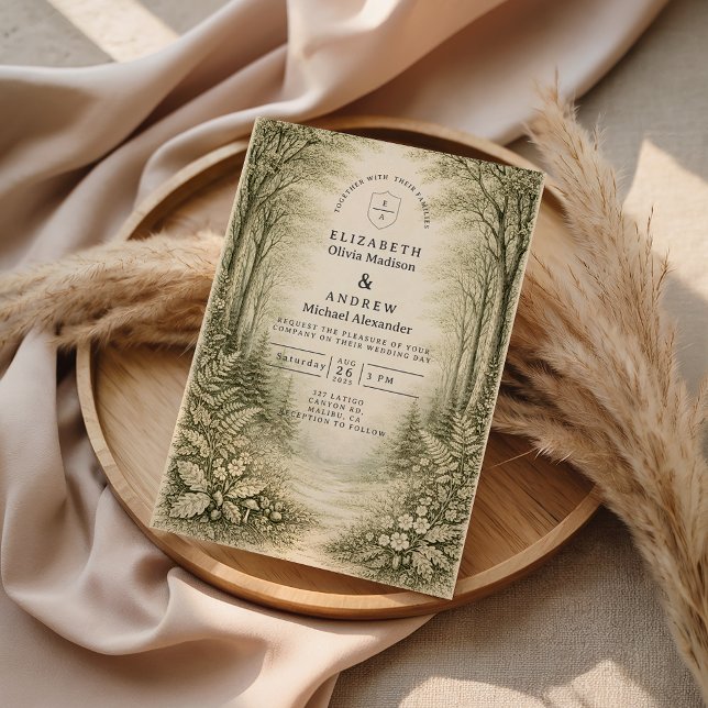 Timeless Woodland Forest Wedding Invitation (Creator Uploaded)