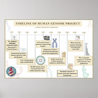 Timeline of human genome project poster