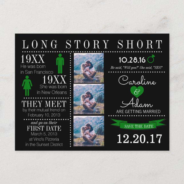 Timeline Save the Date Post Card (Front)