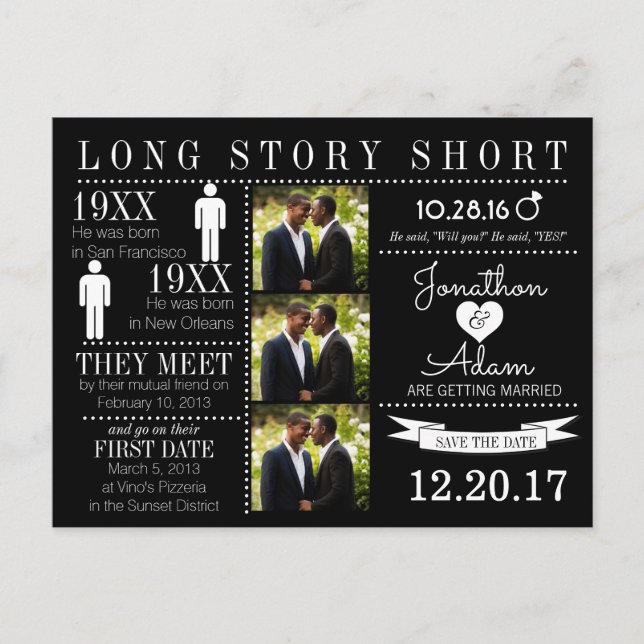 Timeline Save the Date Post Card (Front)