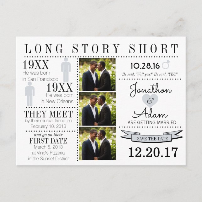Timeline Save the Date Post Card (Front)