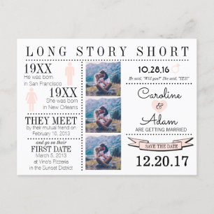 Timeline Save the Date Post Card