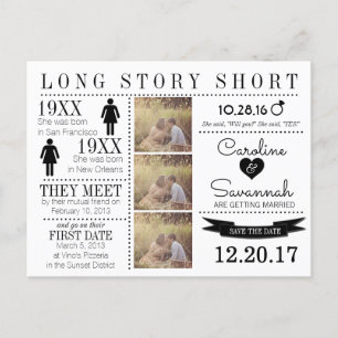 Timeline Save the Date Post Card