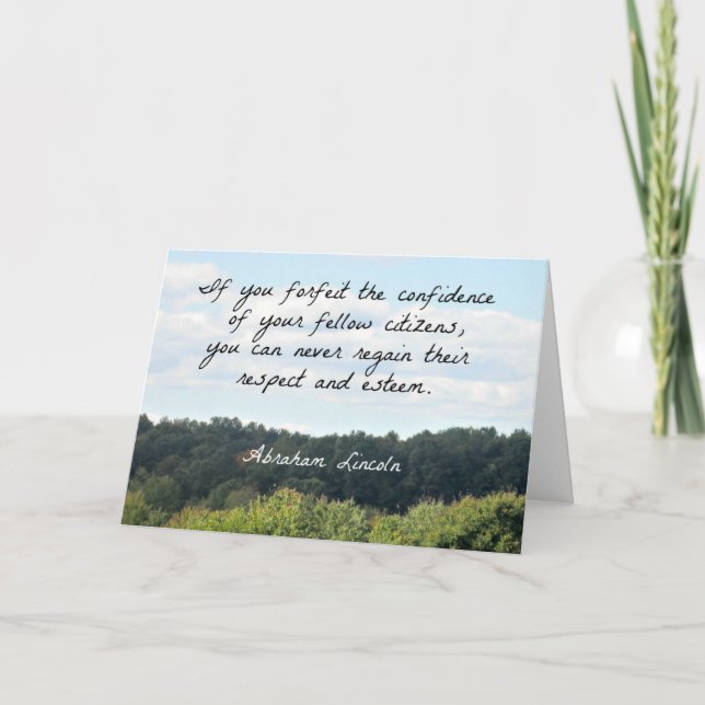 Timely Quote by Abraham Lincoln Card (Front)
