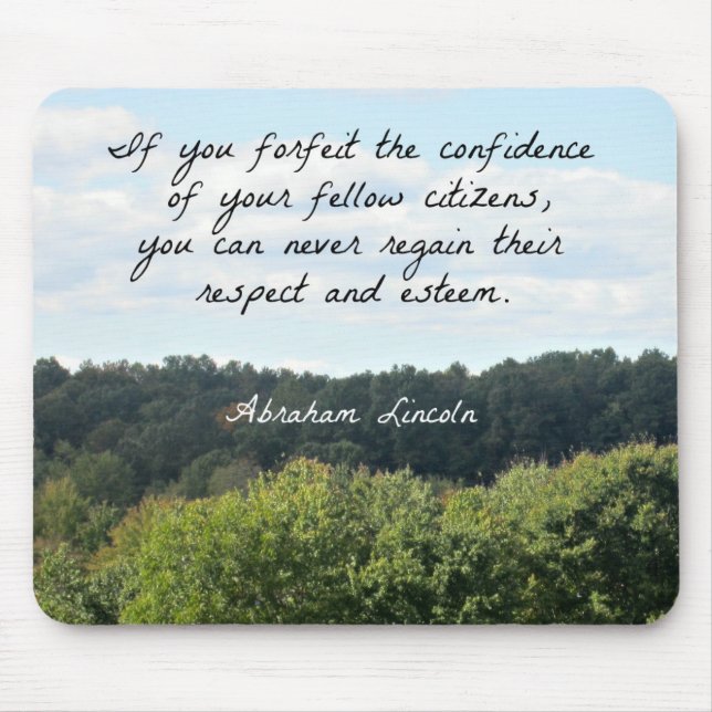 Timely Quote by Abraham Lincoln Mouse Pad (Front)