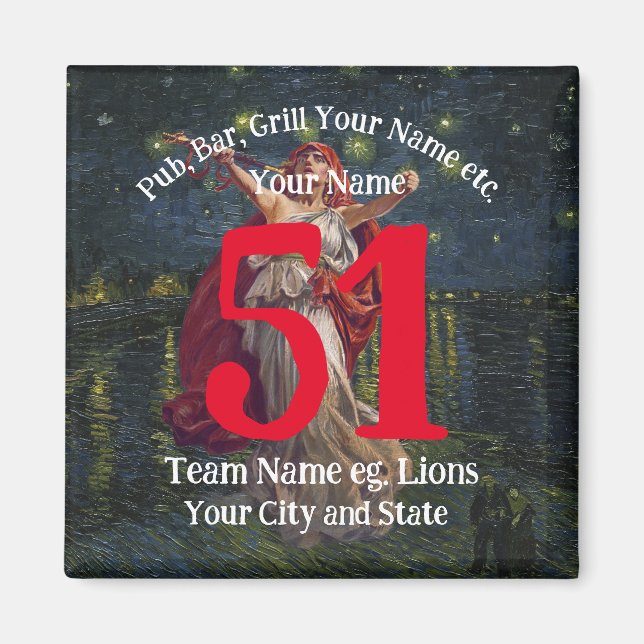 TimeMachine Pub Bar Grill Name Number Your Name Magnet (Front)