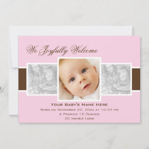 Times 3 Birth Announcement (Pink)