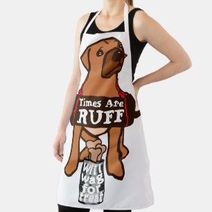 Times Are Ruff brown Puppy Dog Rhodesian Ridgeback Apron