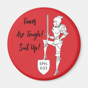 "Times Are Tough! Suit Up!"  Notebook Magnet