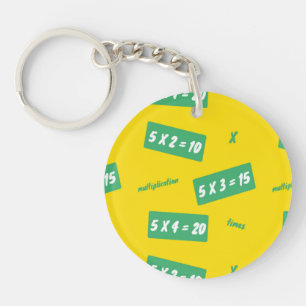 Times five yellow learning key ring