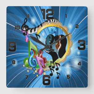 Times for Playing Music Square Wall Clock