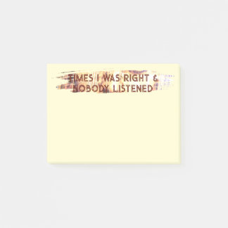 TIMES I WAS RIGHT POST-IT NOTES