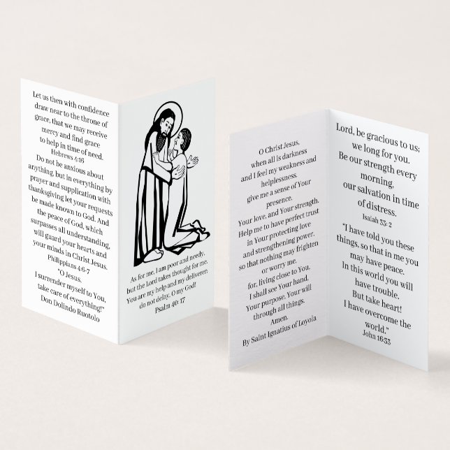 Times of Trouble prayer card (Inside and Outside)