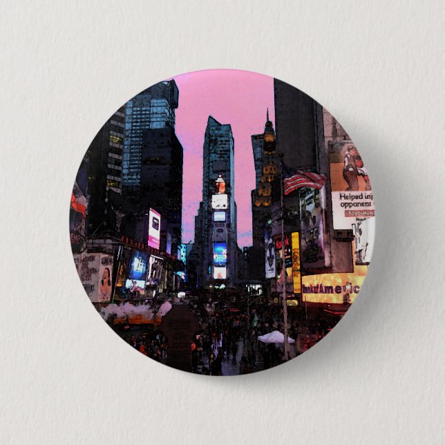 Times Square 6 Cm Round Badge (Front)