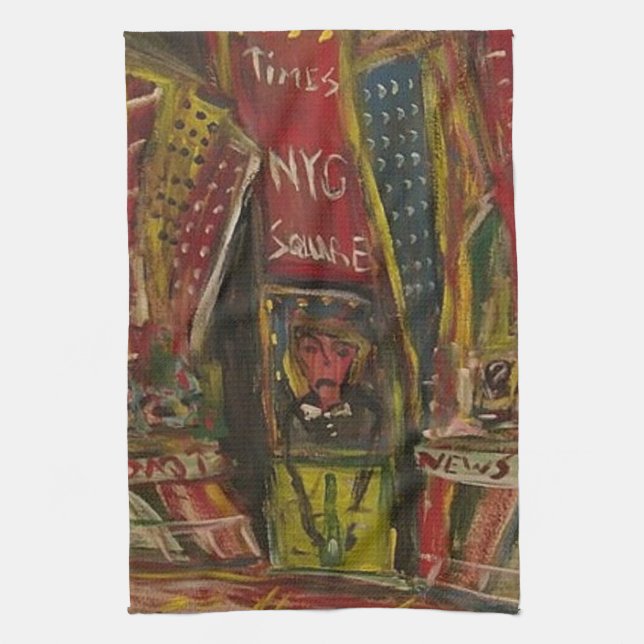 TIMES SQUARE ALIEN TEA TOWEL (Vertical)
