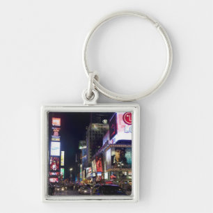 Times Square at night in Manhattan, New York Key Ring