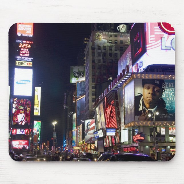 Times Square at night in Manhattan, New York Mouse Pad (Front)