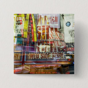Times Square at Twilight 15 Cm Square Badge