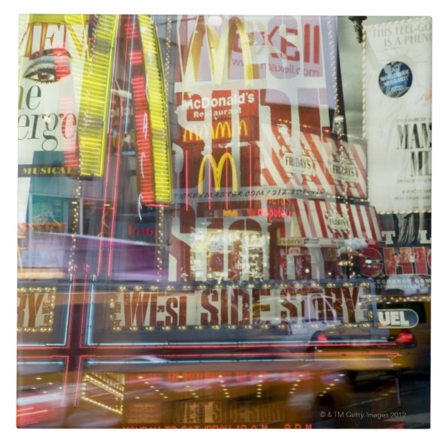 Times Square at Twilight Ceramic Tile (Front)