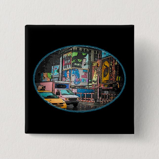 Times Square Billboards Button (Front)