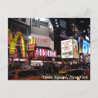 Times Square by night postcard