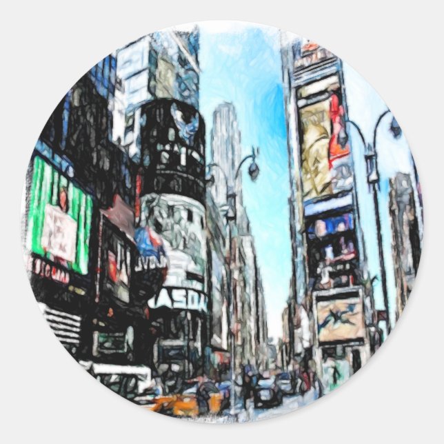 Times Square Classic Round Sticker (Front)