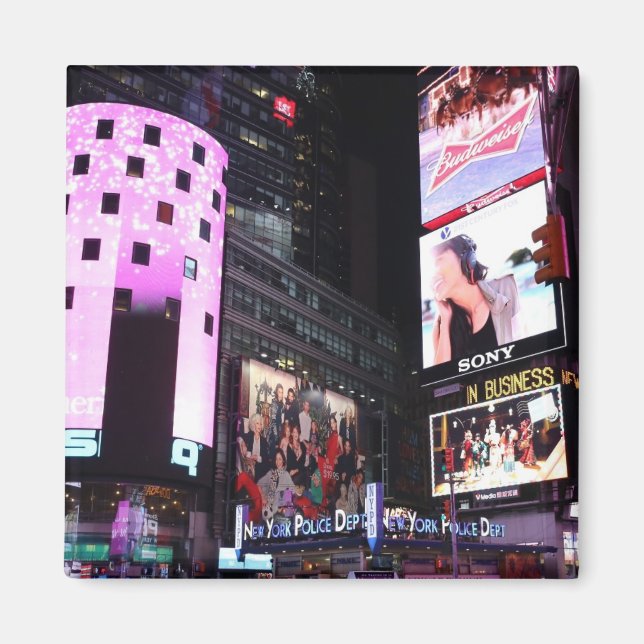 Times Square in New York City (pink) Magnet (Front)