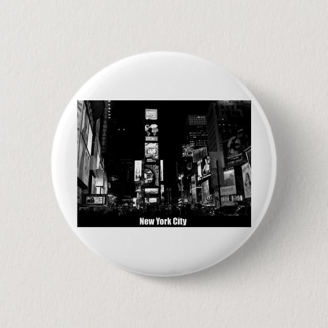 Times Square-New York 6 Cm Round Badge (Front)