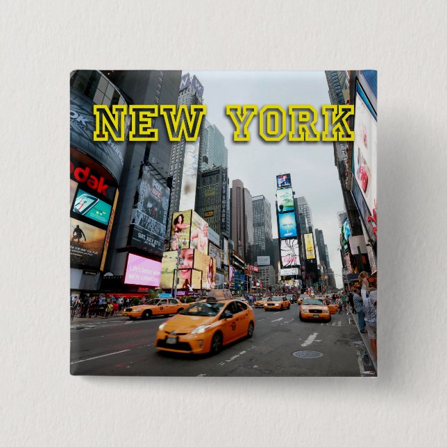 Times Square New York City USA 15 Cm Square Badge (Front)