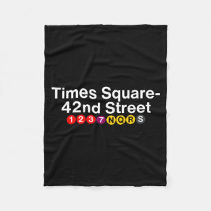 Times Square New York Subway Station Signs, Nyc Tr Fleece Blanket