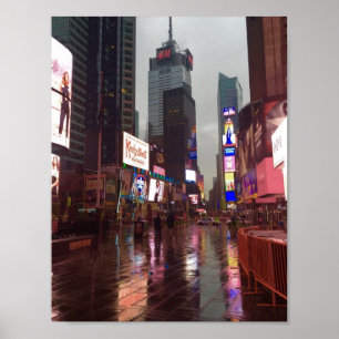 Times Square NYC New York City Rainy Day Poster