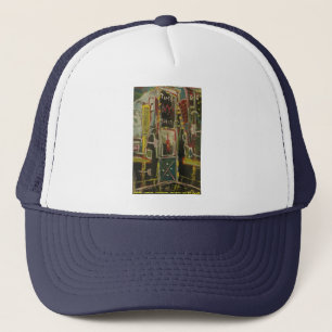 times square red wine trucker hat