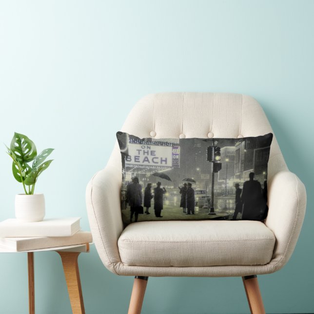 Times Square Snow Storm 1959  Lumbar Cushion (Chair)