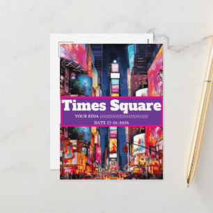 Times Square Travel Postcard, Times Square Postcar Holiday Postcard