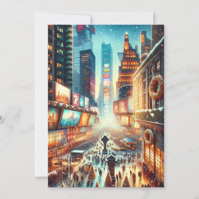 Times Square Winter Card. Christmas Holiday Card (Front)