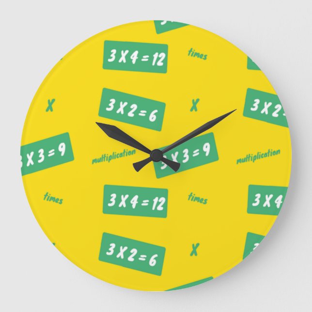 Times three yellow learning large clock (Front)