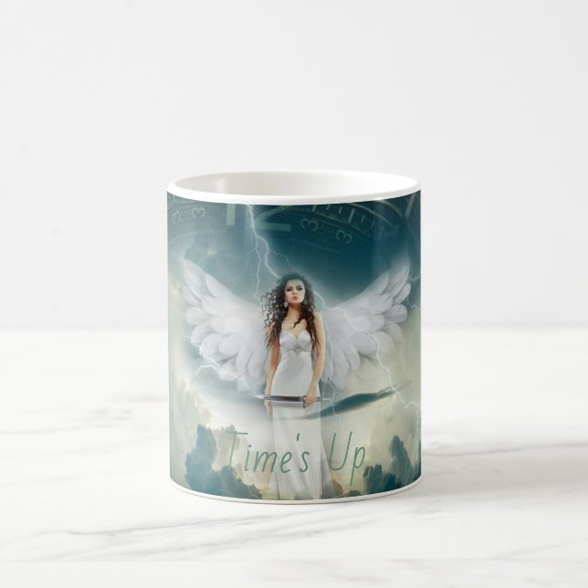 Time's Up Movement Woman Support Angel Wings Clock Coffee Mug (Center)