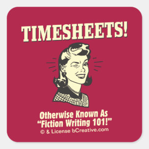 Timesheets: Fiction Writing 101 Square Sticker