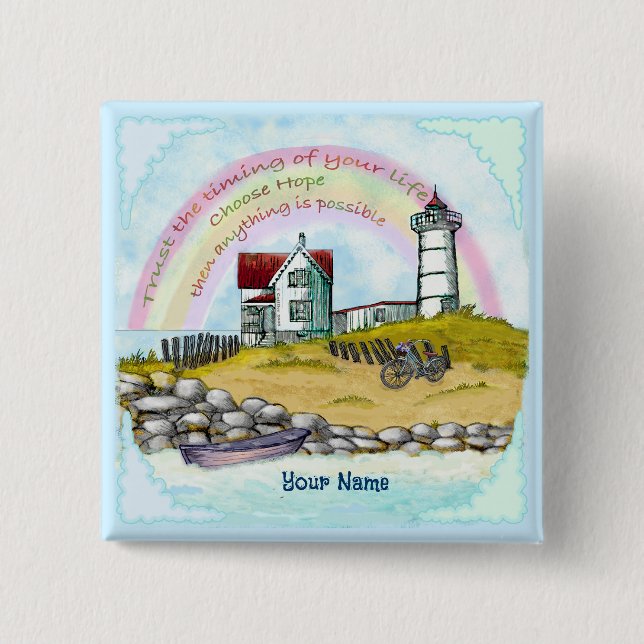 Timing Lighthouse  15 Cm Square Badge (Front)