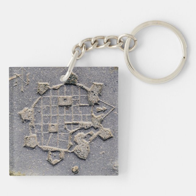 Timisoara Romania citadel map paving stone ancient Key Ring (Back)