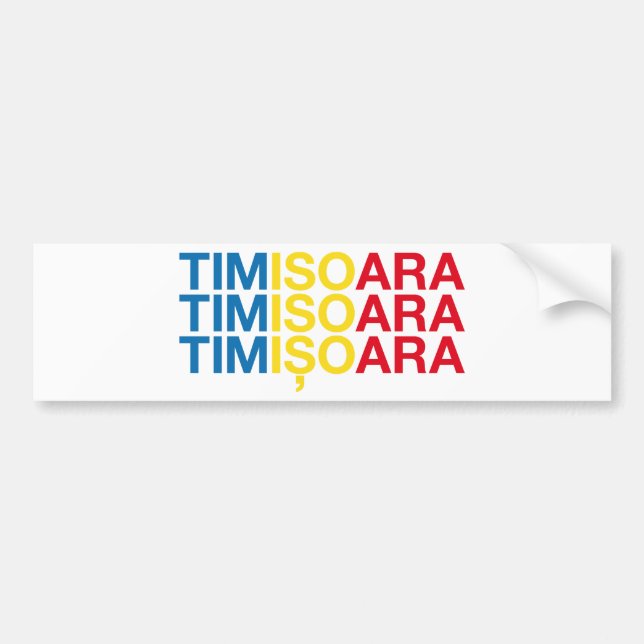 TIMISOARA Romanian Flag Bumper Sticker (Front)