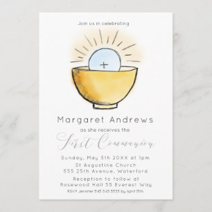Timless First Communion Religious Invitation