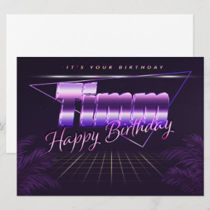Timm Name Vorname lila retro Karte Geburtstag Card